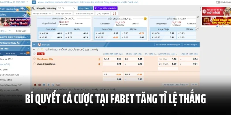 Bí quyết cá cược tại Fabet tăng tỉ lệ thắng