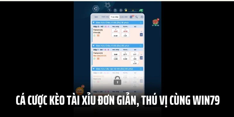 Cá cược kèo tài xỉu đơn giản, thú vị cùng Win79