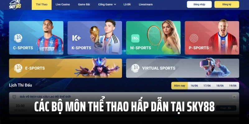 Các bộ môn thể thao hấp dẫn tại Sky88