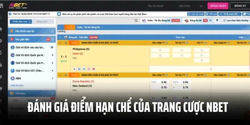 Đánh giá điểm hạn chế của trang cược Nbet