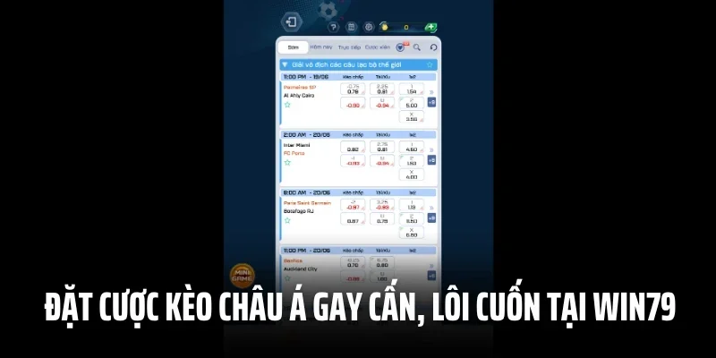 Đặt cược kèo Châu Á gay cấn, lôi cuốn tại Win79