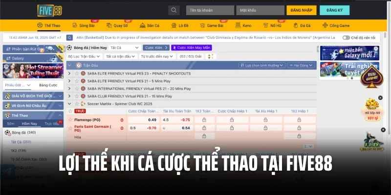 Lợi thế khi cá cược thể thao tại Five88