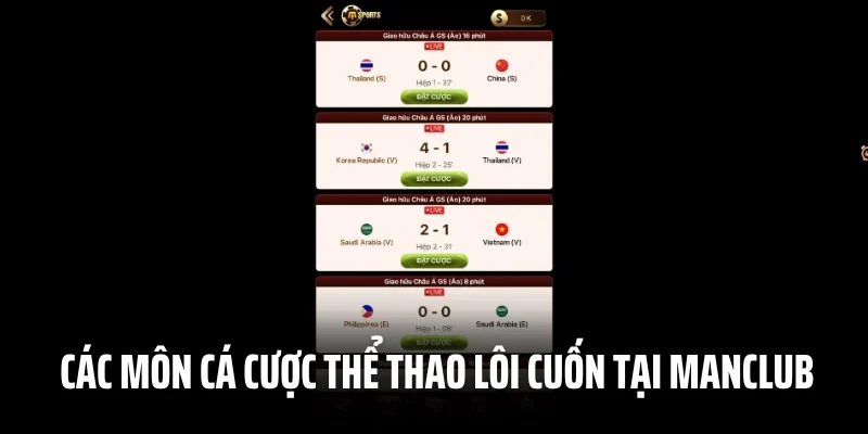 Một số bộ môn cá cược thể thao lôi cuốn tại Manclub