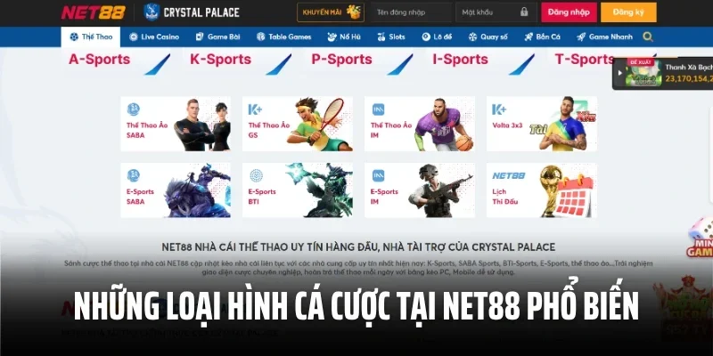 Những loại hình cá cược tại Net88 phổ biến