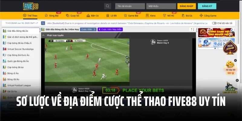 Sơ lược về địa điểm cá cược thể thao Five88 uy tín