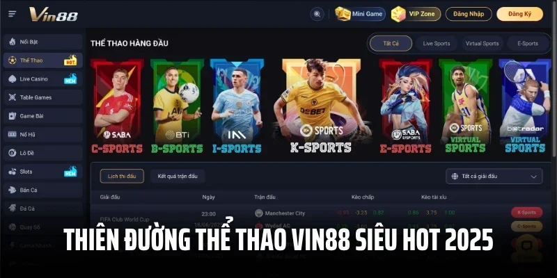 Thiên đường thể thao Vin88 siêu hot 2025