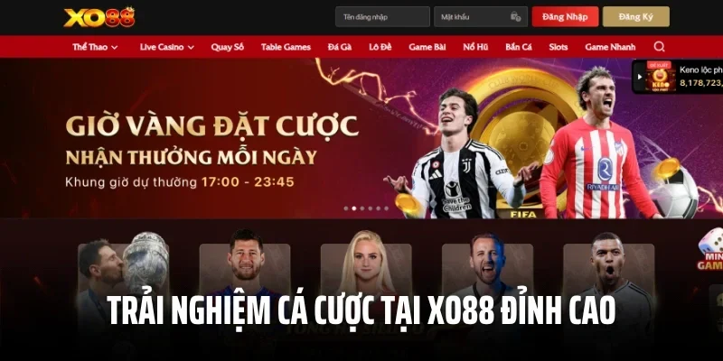 Trải nghiệm cá cược tại XO88 đỉnh cao