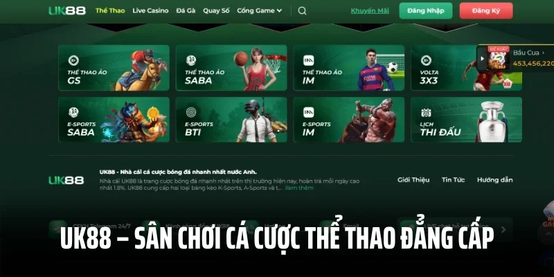 Uk88 – Sân Chơi Cá Cược Thể Thao Đẳng Cấp Từ Anh Quốc
