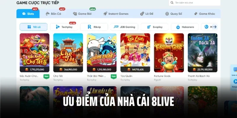 Ưu điểm của nhà cái 8LIVE