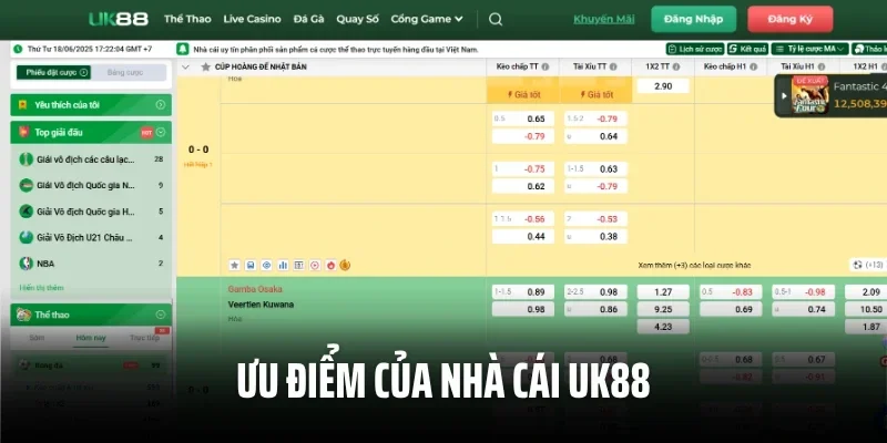 Ưu điểm của nhà cái UK88
