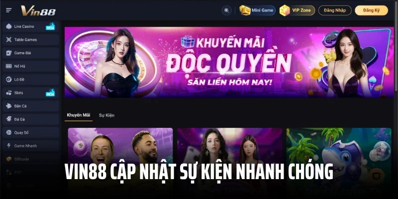 Vin88 cập nhật sự kiện nhanh chóng